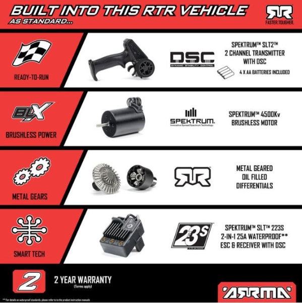 ARA2306T1 Arrma TYPHON GROM 223S BLX silver